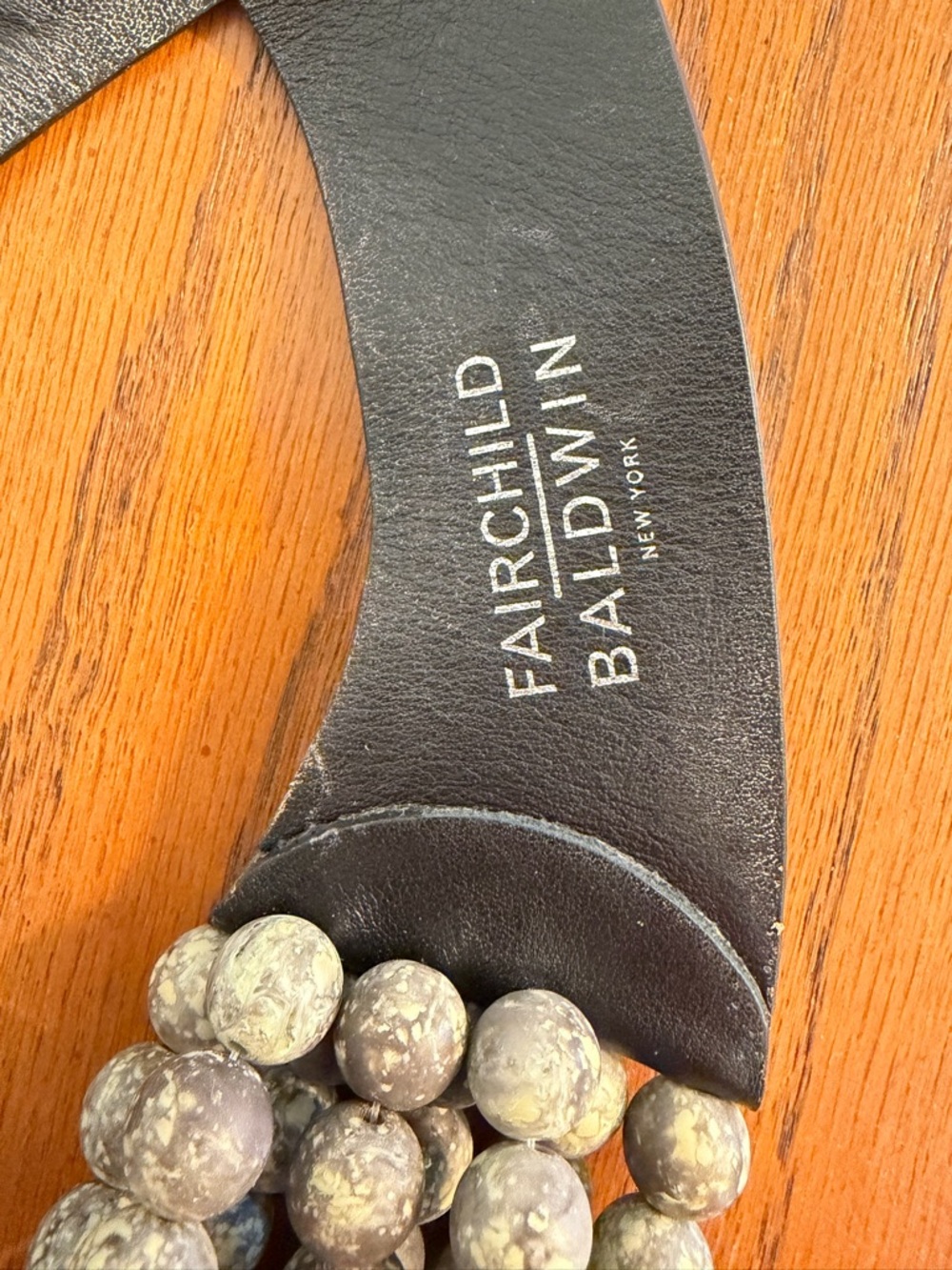 Fairchild Baldwin Multi-Strand Black/Grey Stone Bead Necklace - Chunky Statement - Picture 4 of 5